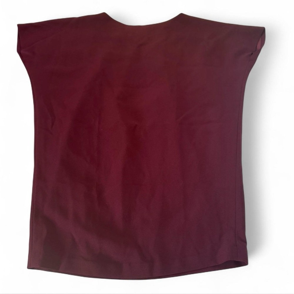 Kaarem Burgandy Mini Dress with angled open back